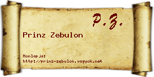 Prinz Zebulon névjegykártya